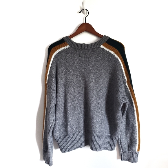 Madewell Striped Rainbow Gray Pullover Sweater XXL - Picture 6 of 15